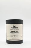 Blueberry Cheesecake 8oz soy candle in black jar