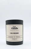 Cranberry 8oz soy candle in black jar