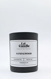 Sandalwood 8oz soy candle in black jar
