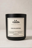 Clean Cotton 14oz soy candle in black jar