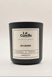 Mulberry 14oz soy candle in black jar