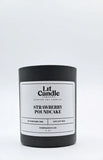 Strawberry Poundcake 8oz soy candle in black jar